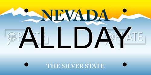 ALLDAY Nevada License Plate
