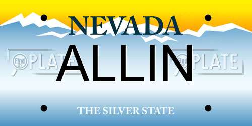 ALLIN Nevada License Plate