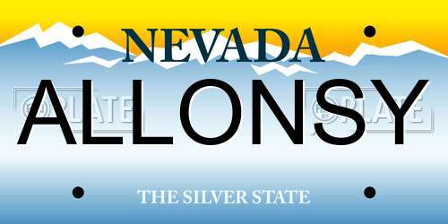 ALLONSY Nevada License Plate