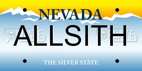 ALLSITH Nevada License Plate