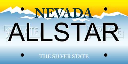 ALLSTAR Nevada License Plate