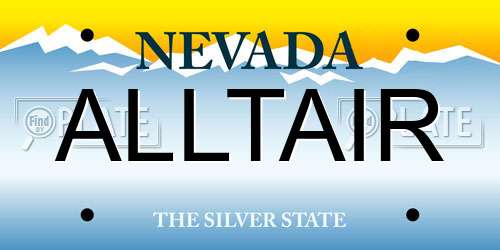 ALLTAIR Nevada License Plate