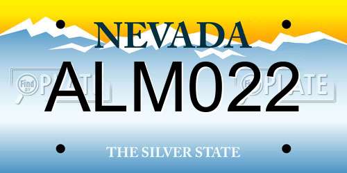ALM022 Nevada License Plate