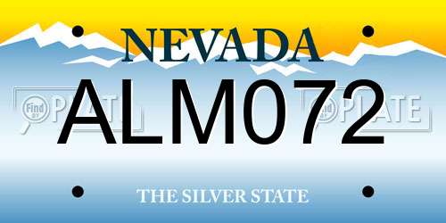 ALM072 Nevada License Plate
