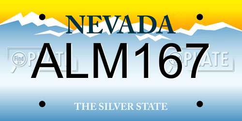 ALM167 Nevada License Plate
