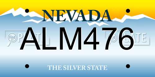 ALM476 Nevada License Plate