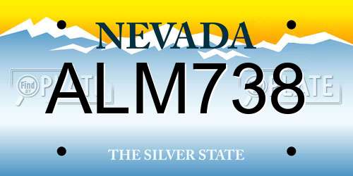 ALM738 Nevada License Plate
