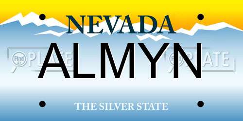 ALMYN Nevada License Plate