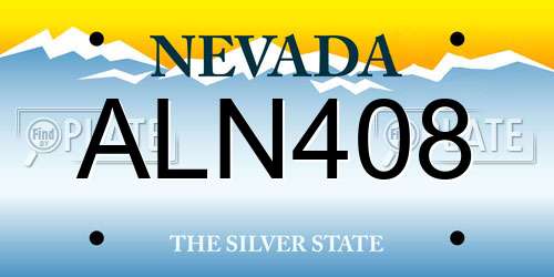 ALN408 Nevada License Plate