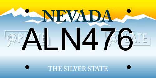 ALN476 Nevada License Plate