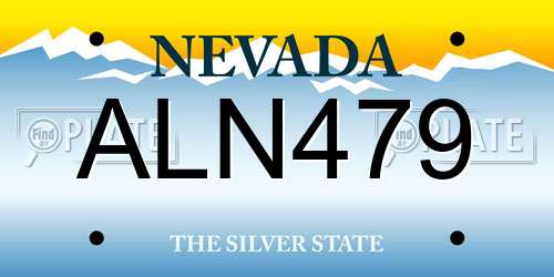 ALN479 Nevada License Plate