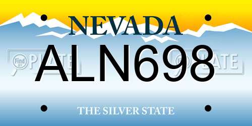 ALN698 Nevada License Plate