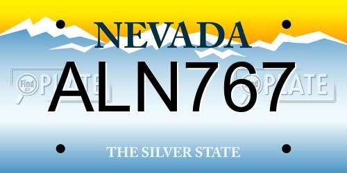 ALN767 Nevada License Plate