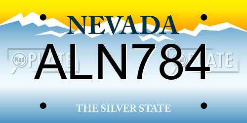 ALN784 Nevada License Plate
