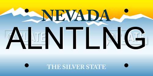 ALNTLNG Nevada License Plate