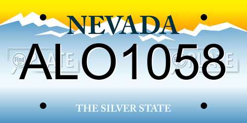ALO1058 Nevada License Plate