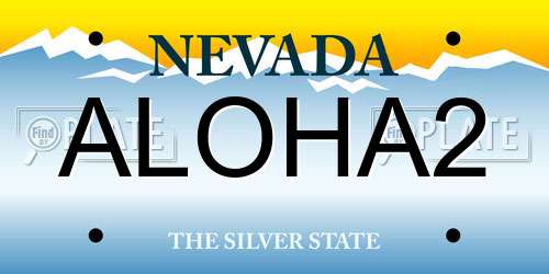 ALOHA2 Nevada License Plate