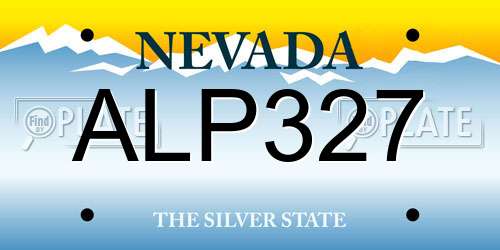 ALP327 Nevada License Plate