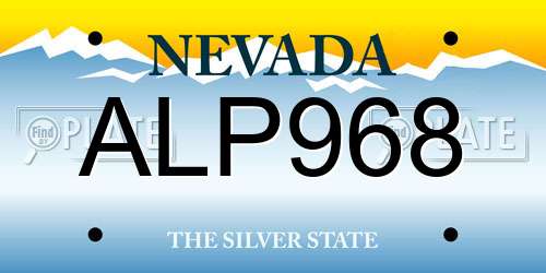 ALP968 Nevada License Plate