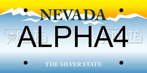 ALPHA4 Nevada License Plate
