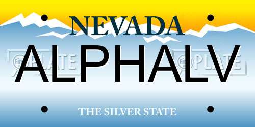 ALPHALV Nevada License Plate