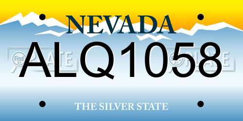 ALQ1058 Nevada License Plate