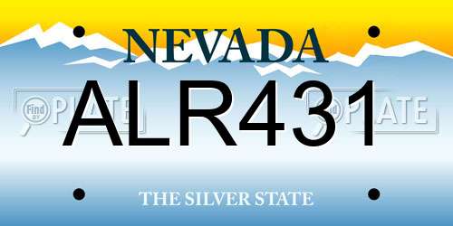 ALR431 Nevada License Plate