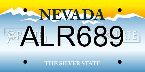 ALR689 Nevada License Plate