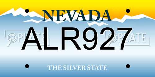 ALR927 Nevada License Plate