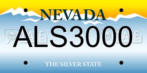 ALS3000 Nevada License Plate