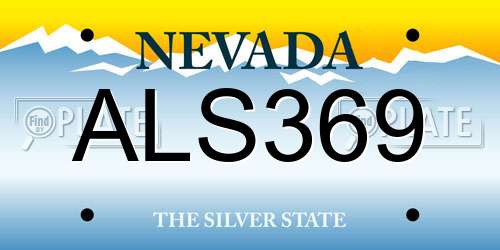 ALS369 Nevada License Plate