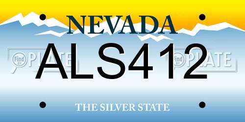 ALS412 Nevada License Plate
