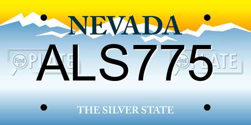 ALS775 Nevada License Plate
