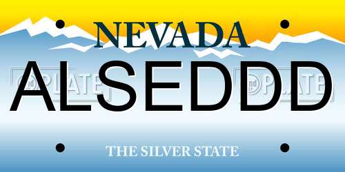 ALSEDDD Nevada License Plate