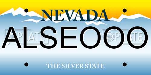 ALSEOOO Nevada License Plate