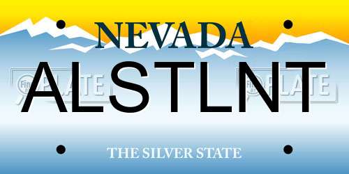ALSTLNT Nevada License Plate
