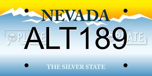 ALT189 Nevada License Plate