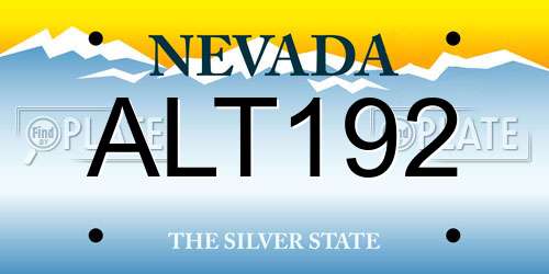ALT192 Nevada License Plate