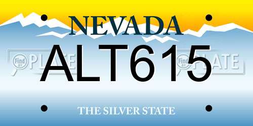 ALT615 Nevada License Plate