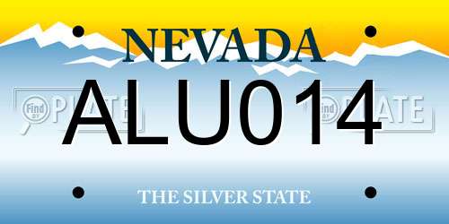ALU014 Nevada License Plate