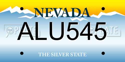 ALU545 Nevada License Plate