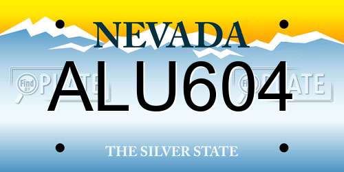 ALU604 Nevada License Plate