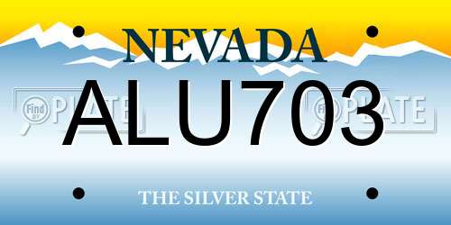 ALU703 Nevada License Plate