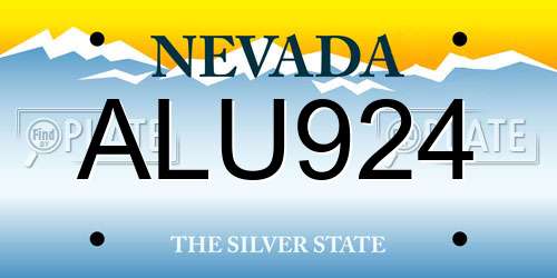 ALU924 Nevada License Plate