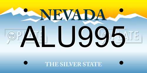 ALU995 Nevada License Plate