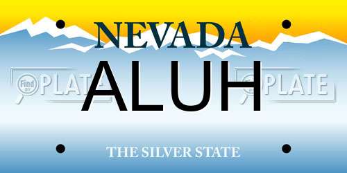 ALUH Nevada License Plate