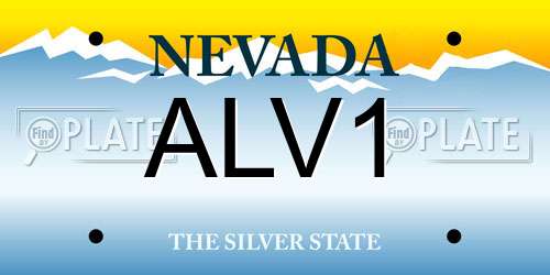 ALV1 Nevada License Plate