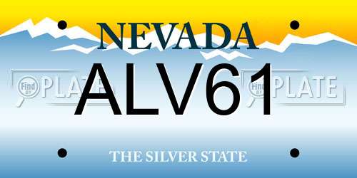ALV61 Nevada License Plate