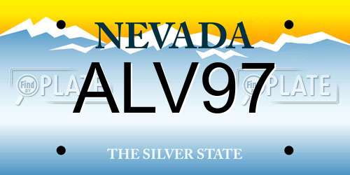 ALV97 Nevada License Plate