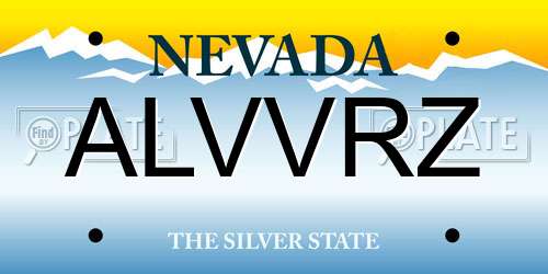 ALVVRZ Nevada License Plate